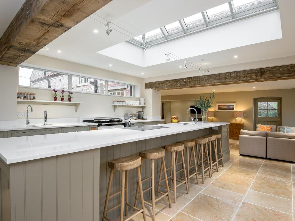 Large Kitchen Island with seating in a North Norfolk Holiday Rental