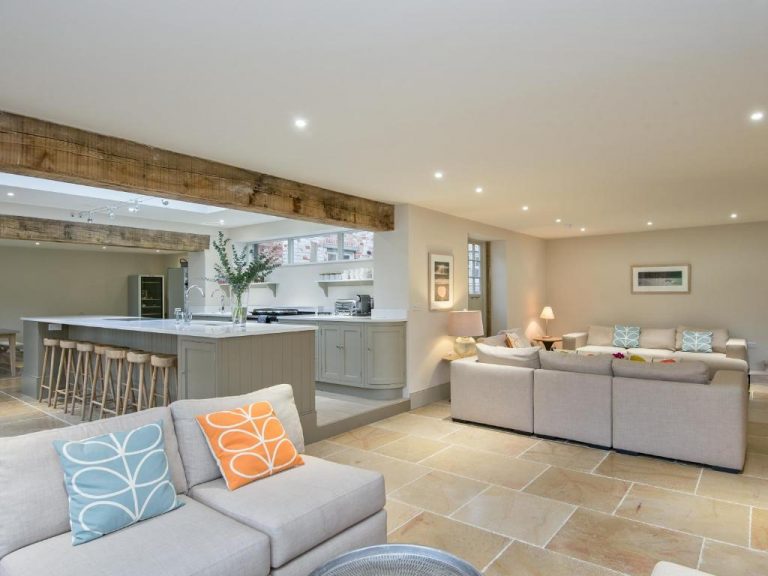 Communal kitchen and living seating area for over 20 guests in Norfolk Holiday Let