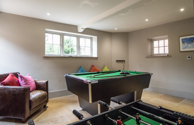 Teenager friendly Games Room in Large Norfolk Family Holiday Home
