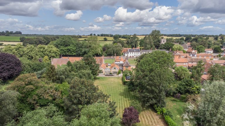 Aerial view of a Holiday Home looking North over East Rudham and towards Burnham Market