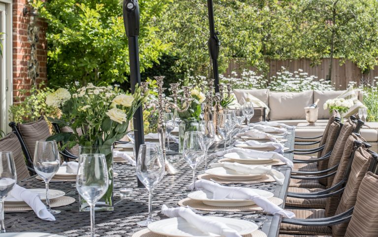 Outdoor Dining for Norfolk Wedding Party Accommodation