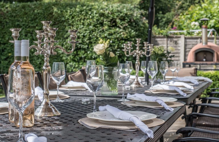Silver Candelabra, Glassware and Tableware included in a chic Norfolk Holiday Let